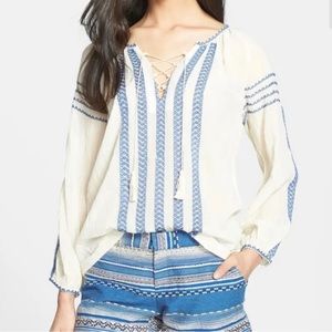 Joie Calonice Embroidered Boho Blouse